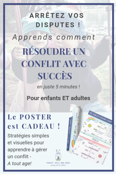 LA charte pour la résolution des conflits - poster parent-smileandgrow